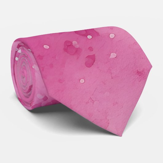 Bleke roze watervlekken stropdas (Opgerold)