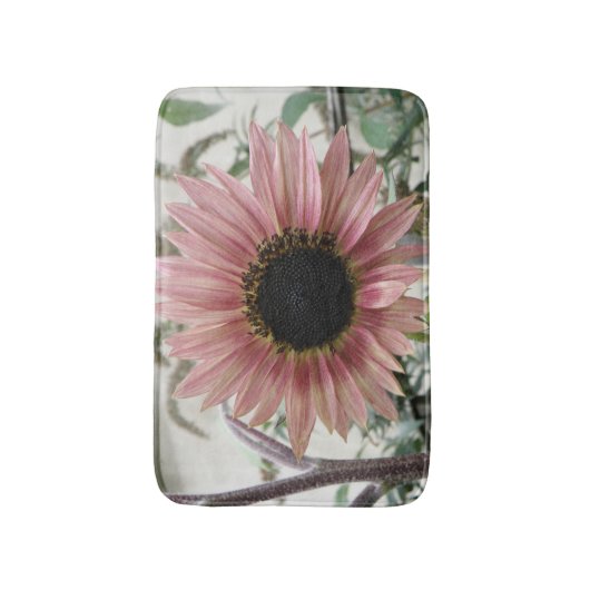 Bleke roze zonnebloem badmat (Voorkant Verticaal)