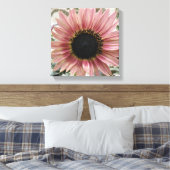 Bleke roze zonnebloem canvas afdruk (Insitu (Slaapkamer))