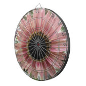 Bleke roze zonnebloem dartbord (Voorkant Rechts)