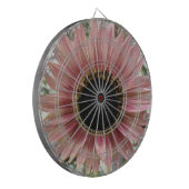 Bleke roze zonnebloem dartbord (Voorkant Links)