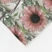 Bleke roze zonnebloem fleece deken (Hoek)
