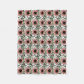 Bleke roze zonnebloem fleece deken (Voorkant)