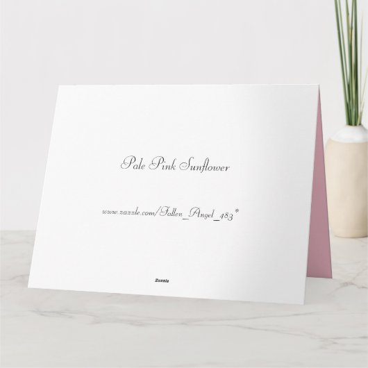 Bleke Roze Zonnebloem Get Well Soon Big Custom Kaart (Achterkant)