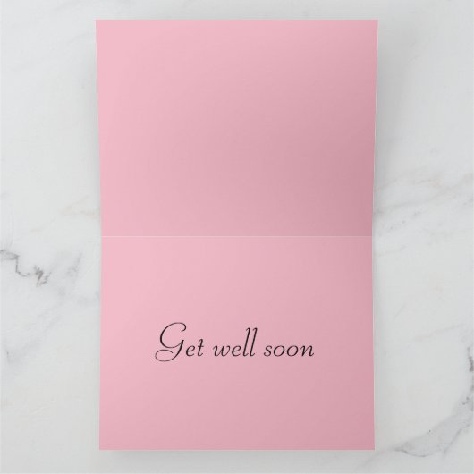 Bleke Roze Zonnebloem Get Well Soon Big Custom Kaart (Binnen)