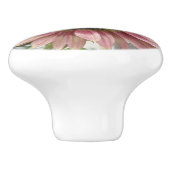 Bleke roze zonnebloem keramische knop (Zijkant)