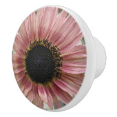 Bleke roze zonnebloem keramische knop (Rechts)