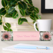 Bleke roze zonnebloem naambordje