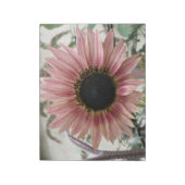 Bleke roze zonnebloem notitieblok (Linkerzijde)