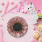 Bleke roze zonnebloem papieren bordje (Feest)