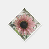 Bleke roze zonnebloem servet (Hoek)