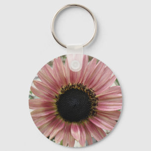 Bleke roze zonnebloem sleutelhanger
