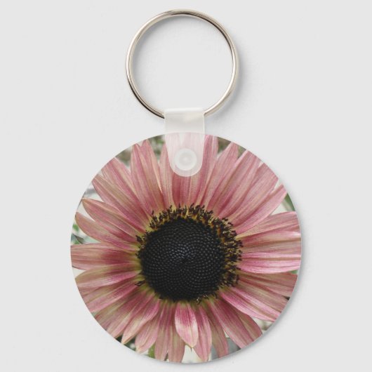Bleke roze zonnebloem sleutelhanger (Voorkant)