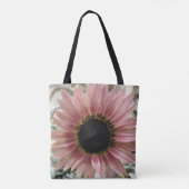 Bleke roze zonnebloem tote bag (Achterkant)