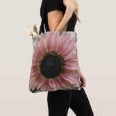 Bleke roze zonnebloem tote bag (Dichtbij)