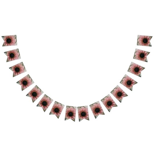 Bleke roze zonnebloem vlaggetjes (Alle)