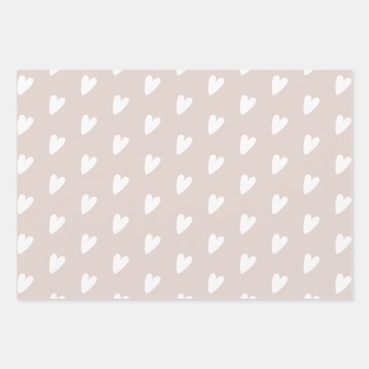 Bleke Rozen bloemen harten pokkadots Inpakpapier Vel (Voorkant 3)