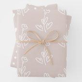 Bleke Rozen bloemen harten pokkadots Inpakpapier Vel (In situ)