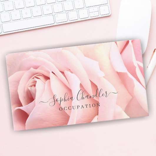 Bleke Rozen, donkergrijze tekst, stijlvol Visitekaartje