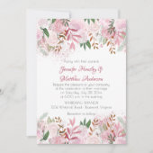 Bleke Rozen en groen Lente bruiloft Kaart (Voorkant)