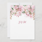 Bleke Rozen en groen Lente bruiloft Kaart (Achterkant)