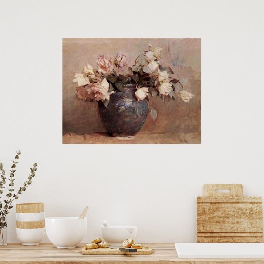 Bleke Rozen Poster (Keuken)