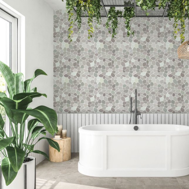 Bleke Sage Eggshell Mozaïek Behang (Creator heeft geüpload)