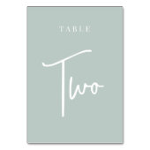 Bleke Sage Green Hand Scripted Table TWO Kaart (Voorkant)
