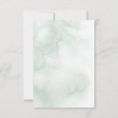 Bleke Sage Green Waterverf Was grijs Wilg RSVP Kaartje (Achterkant)