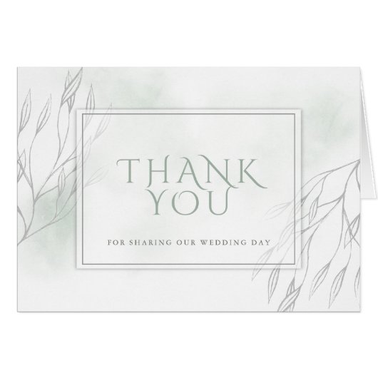 Bleke Sage Groene Waterverf en Grijze Wilgentak (Voorkant Horizontaal)