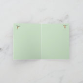 Bleke Sage Monogram Kolibries Note Kaart (Binnen)