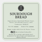 Bleke Salie Sourdough Ingredienten Huisstickers Vierkante Sticker (Voorkant)