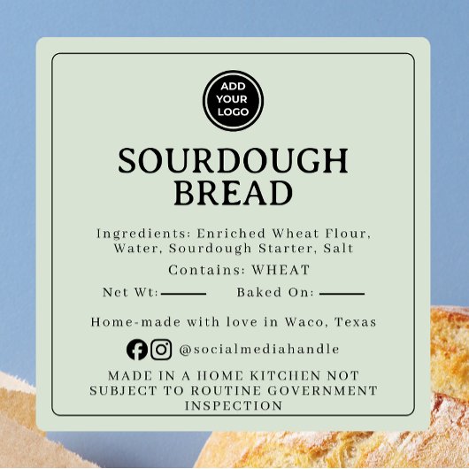 Bleke Salie Sourdough Ingredienten Huisstickers Vierkante Sticker