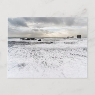 Bleke schuimende oceaan zeegezicht, IJsland Briefkaart