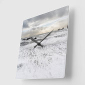 Bleke schuimkaapskop van de oceaan, IJsland Vierkante Klok (Hoek)