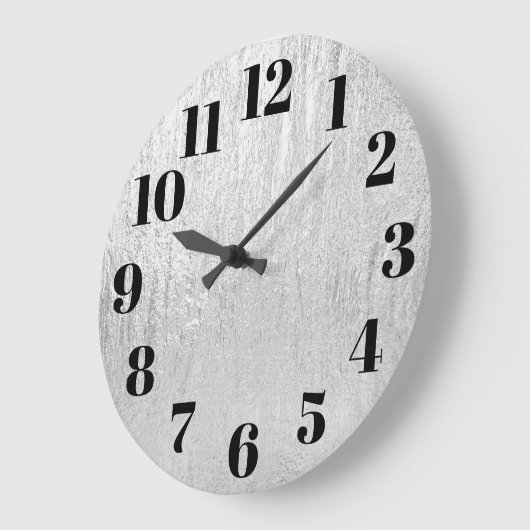 Bleke Silver Glam-textuur Grote Klok (Hoek)