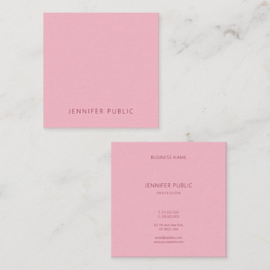 Bleke Sjabloon roze    afbeelding Vierkante Visitekaartje (Voorkant / Achterkant)
