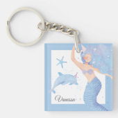 Bleke Sky Blue Zeemeermin Party Adventure Sleutelh Sleutelhanger (voorkant)
