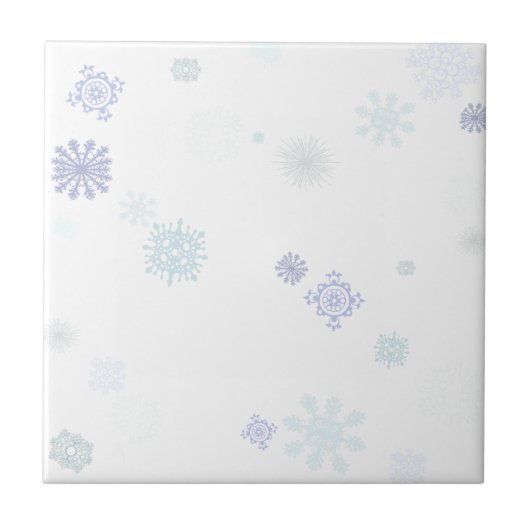 Bleke Sneeuwvlokken Tegeltje (Voorkant)