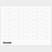Bleke sneeuwvlokken vierkante sticker (Vel)