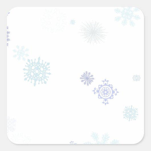 Bleke sneeuwvlokken vierkante sticker (Voorkant)