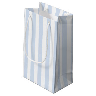Bleke strepen met blauw en wit snoep klein cadeauzakje