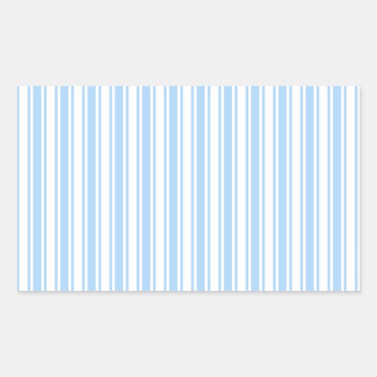 Bleke strepen met blauw en wit snoep rechthoekige sticker (Voorkant)