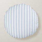 Bleke strepen met blauw en wit snoep rond kussen (Achterkant)