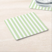 Bleke strepen met groen en wit snoep kartonnen onderzetters (Schuin)