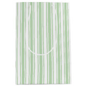 Bleke strepen met groen en wit snoep medium cadeauzakje (Voorkant)