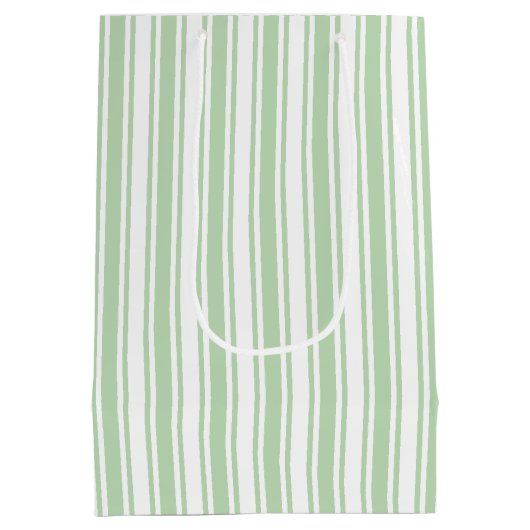 Bleke strepen met groen en wit snoep medium cadeauzakje (Achterkant)