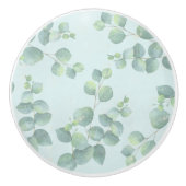 Bleke takken op Zacht Groene Keramische Knob Keramische Knop (Voorkant)