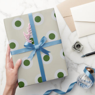 Bleke Taupe Groen Grijs Stippen Eenvoudig Retro Cadeaupapier