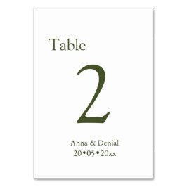 Bleke taupe tafel nummers kaarten